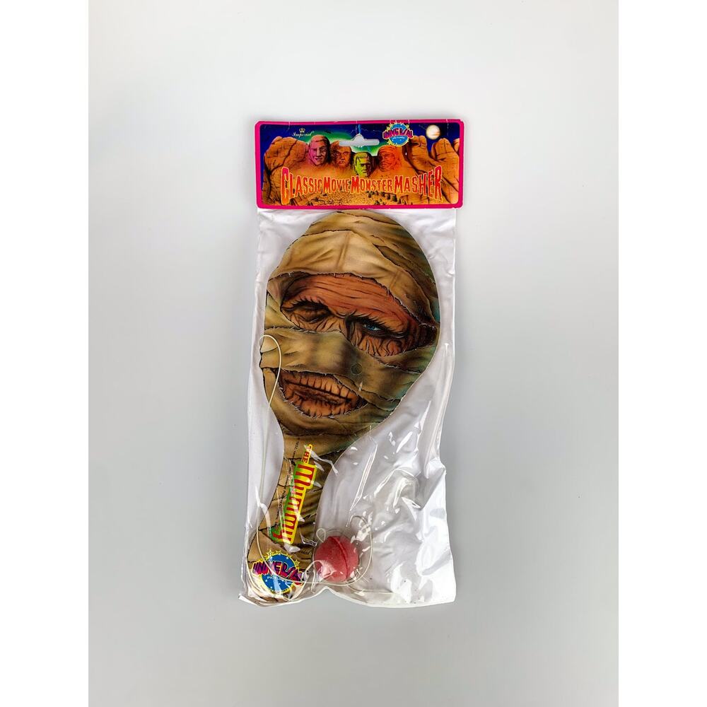 VTG 1990 Universal Pictures Classic Movie Monster Masher Paddle Ball The Mummy